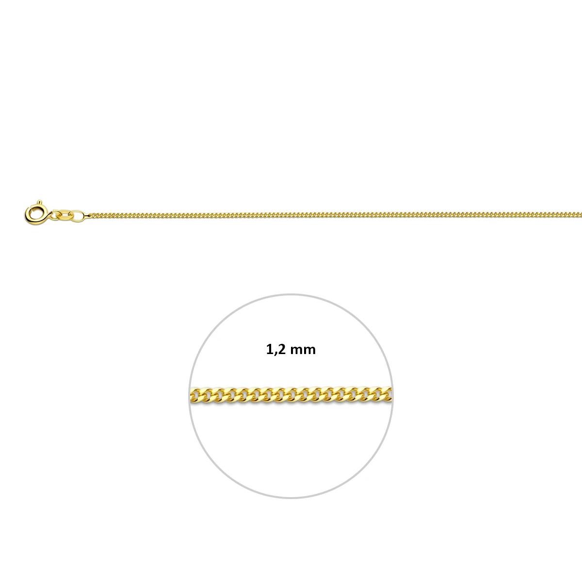 gourmette 1,2 mm 14K geelgoud