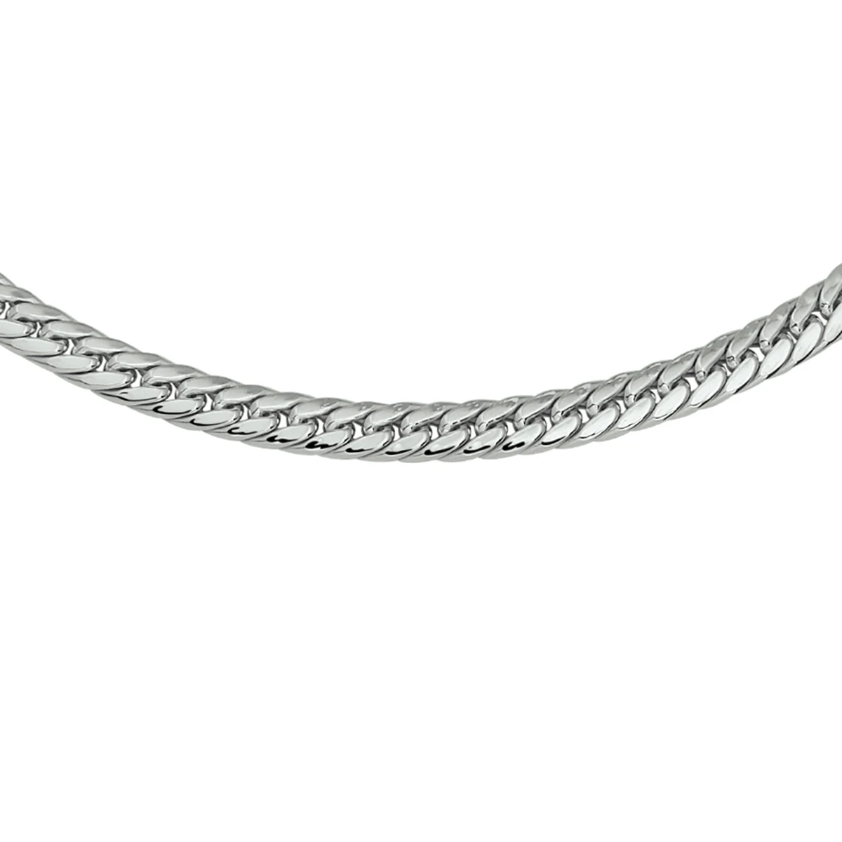 collier gourmette 4 zijdes geslepen 6,0 mm 45 cm zilver gerhodineerd