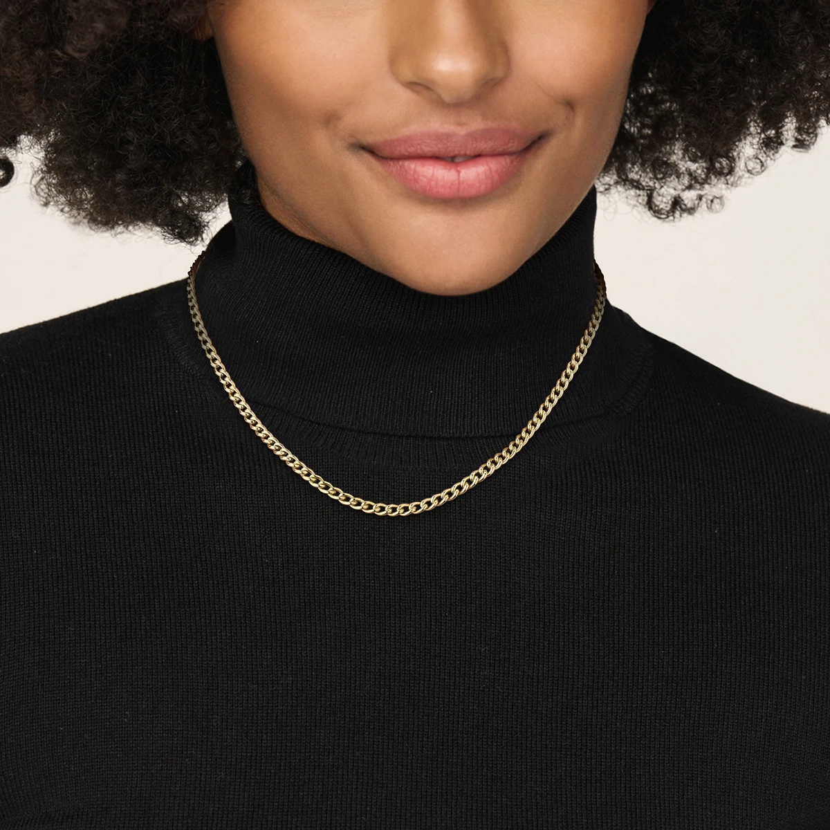 collier gourmette 5,2 mm 43 cm 14K geelgoud