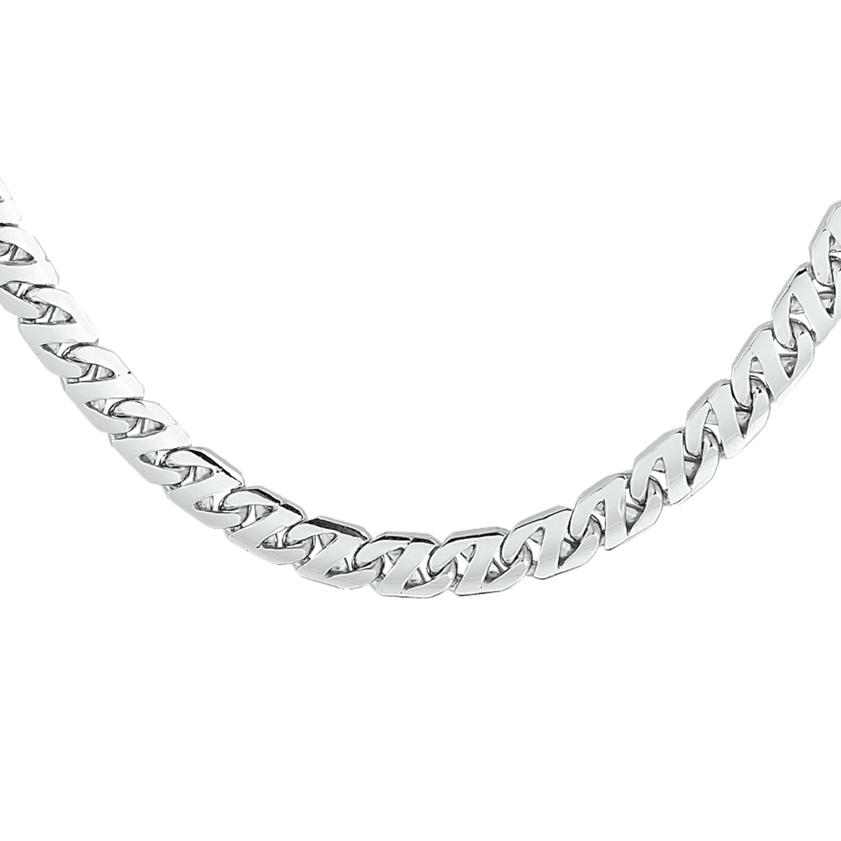 collier gourmette 6,6 mm zilver gerhodineerd
