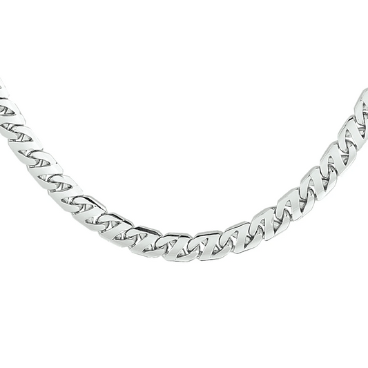 collier gourmette 6,6 mm zilver gerhodineerd