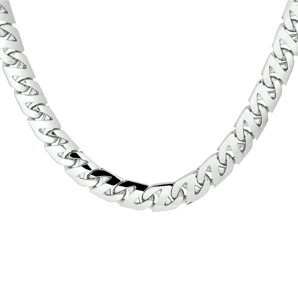 collier gourmette 8,2 mm zilver gerhodineerd