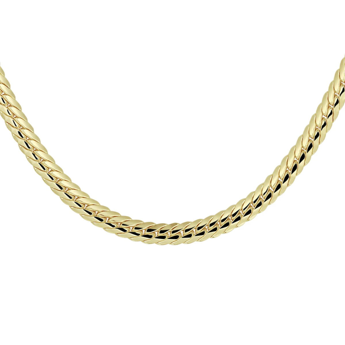 collier gourmette massief 4,7 mm 45 cm silgold (geel met zilverkern)