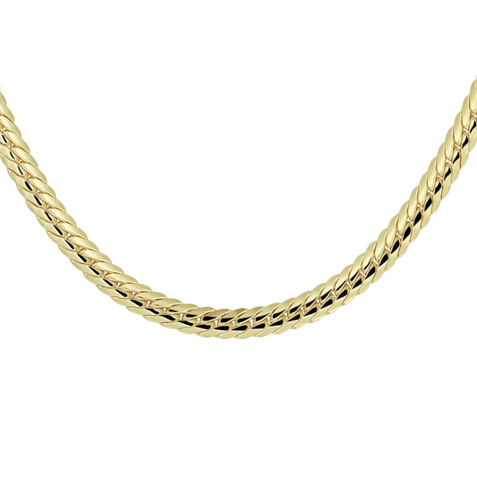 collier gourmette massief 4,7 mm 45 cm silgold (geel met zilverkern)