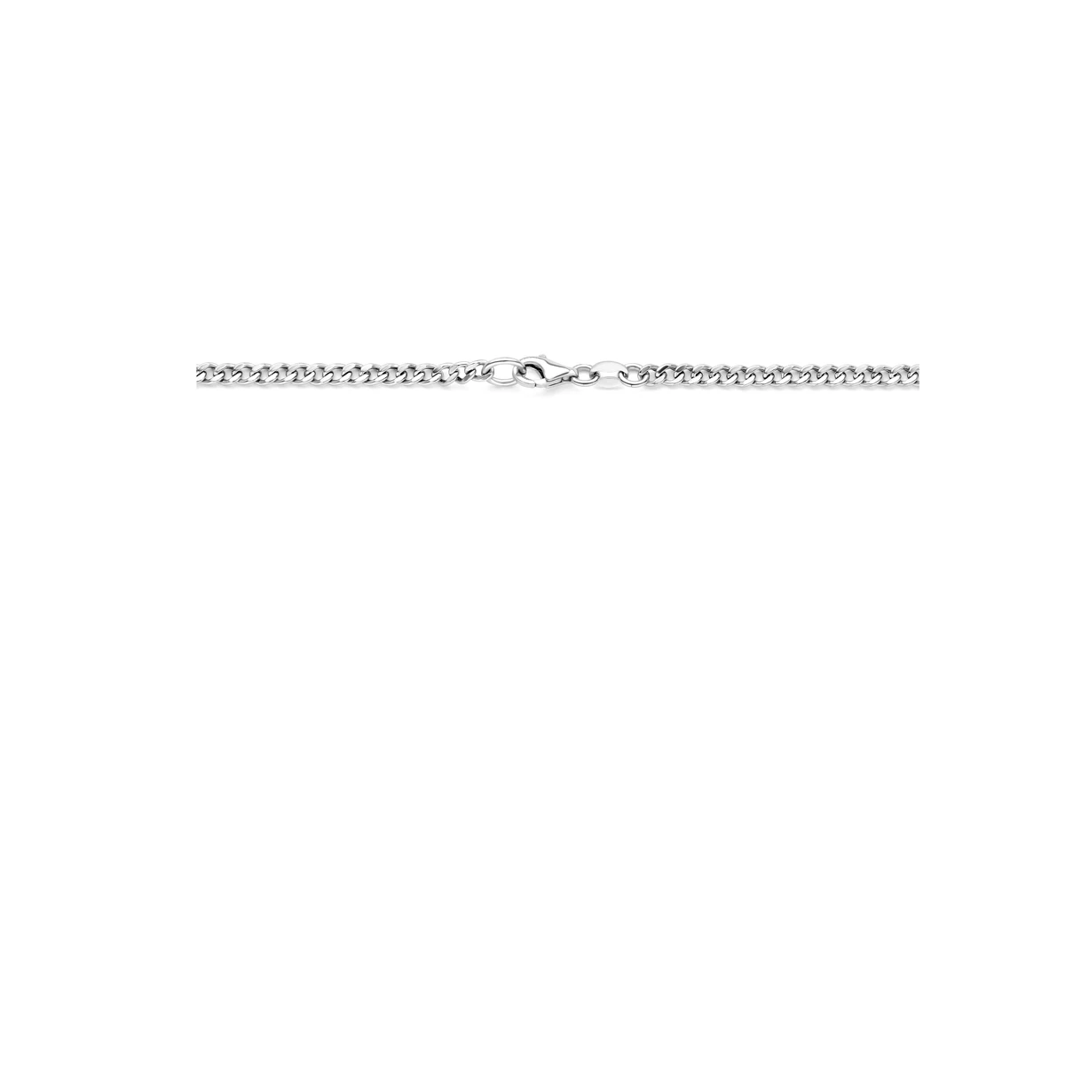 collier gourmette met connector 46 cm zilver gerhodineerd