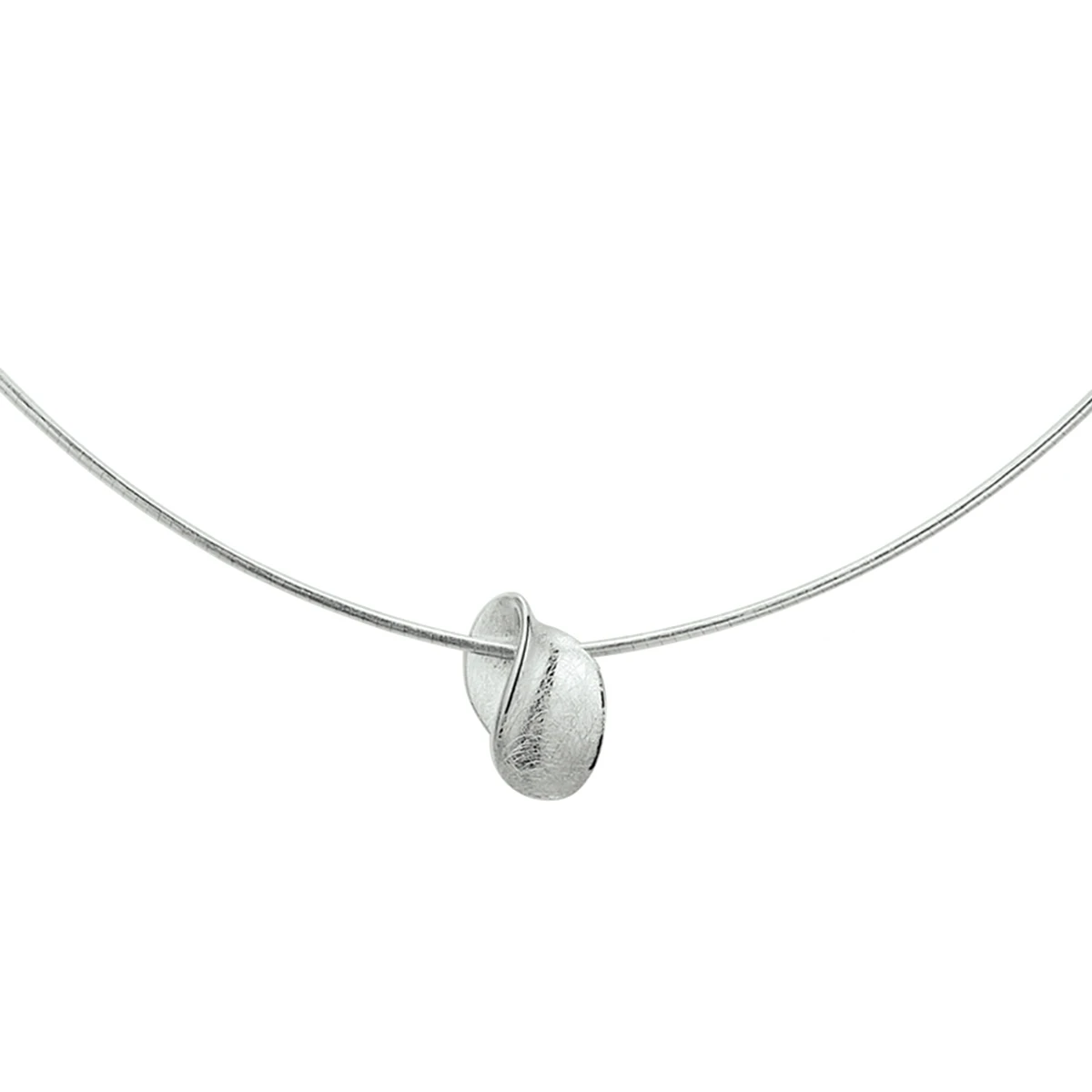 collier hanger gescratcht poli/mat 45 cm zilver gerhodineerd