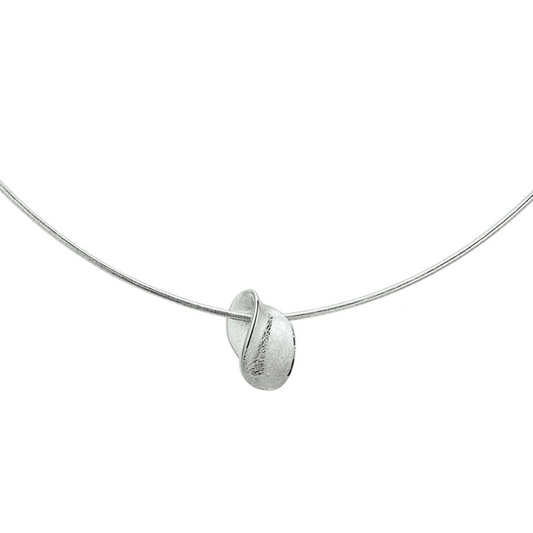 collier hanger gescratcht poli/mat 45 cm zilver gerhodineerd