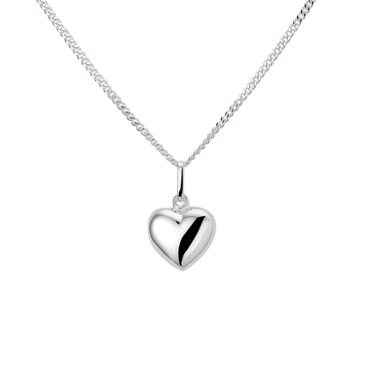 collier hanger hart 36 + 4 cm zilver wit