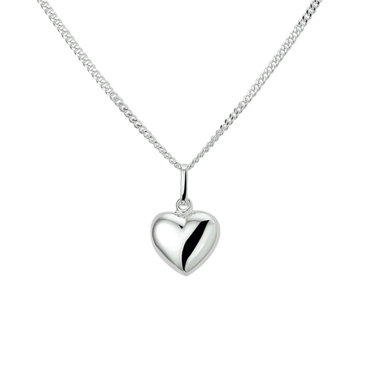 collier hanger hart 36 + 4 cm zilver wit