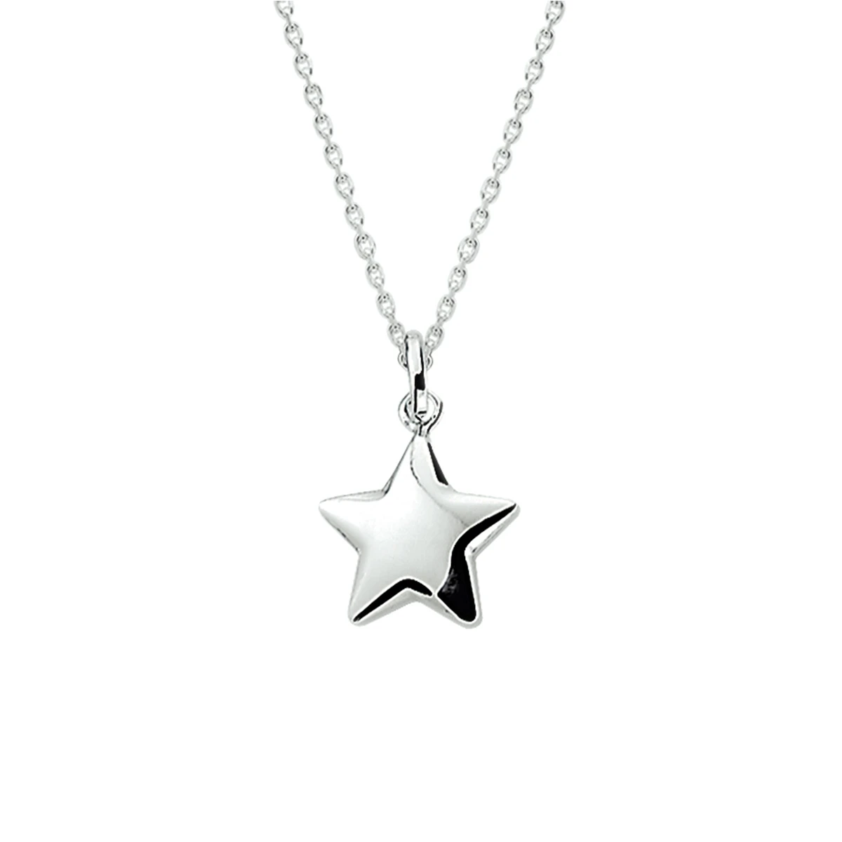 collier hanger ster 41 + 4 cm zilver wit