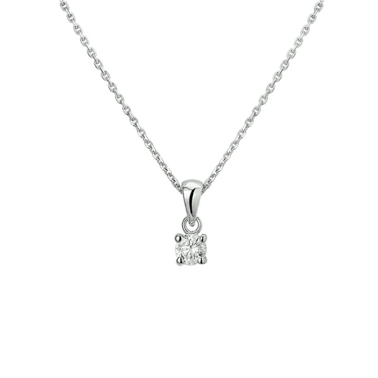 collier hanger zirkonia 45 cm zilver gerhodineerd
