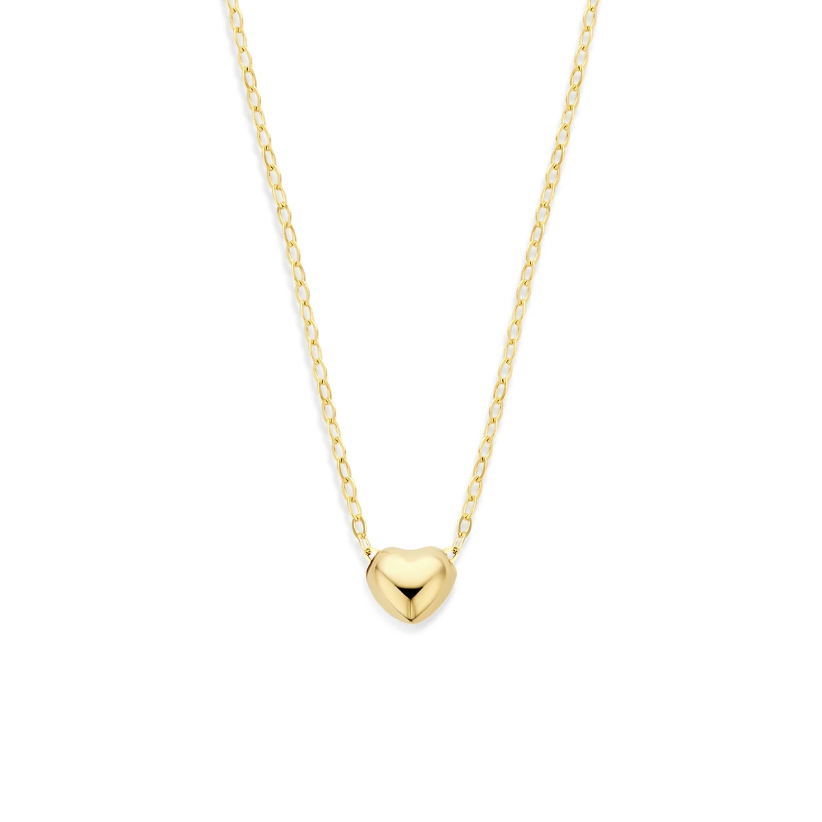 collier hart 1,0 mm 38 - 40 cm 14K geelgoud
