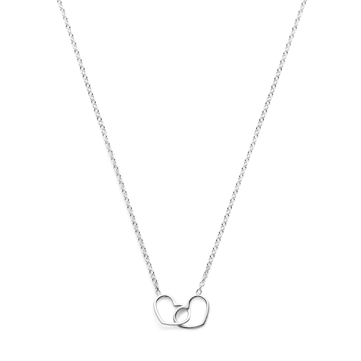 collier hart 1,2 mm 40 + 5 cm zilver gerhodineerd