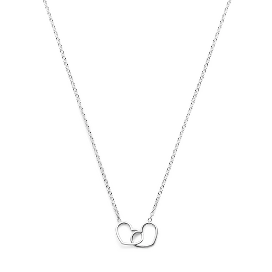 collier hart 1,2 mm 40 + 5 cm zilver gerhodineerd