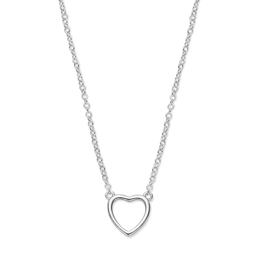 collier hart 1,3 mm 41 + 4 cm zilver gerhodineerd
