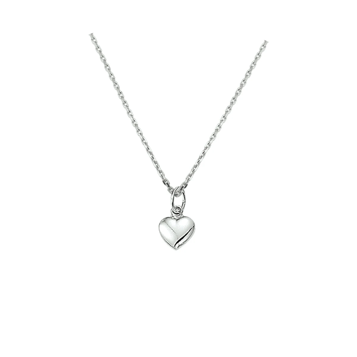 collier hart 1,3 mm 41 + 4 cm zilver gerhodineerd