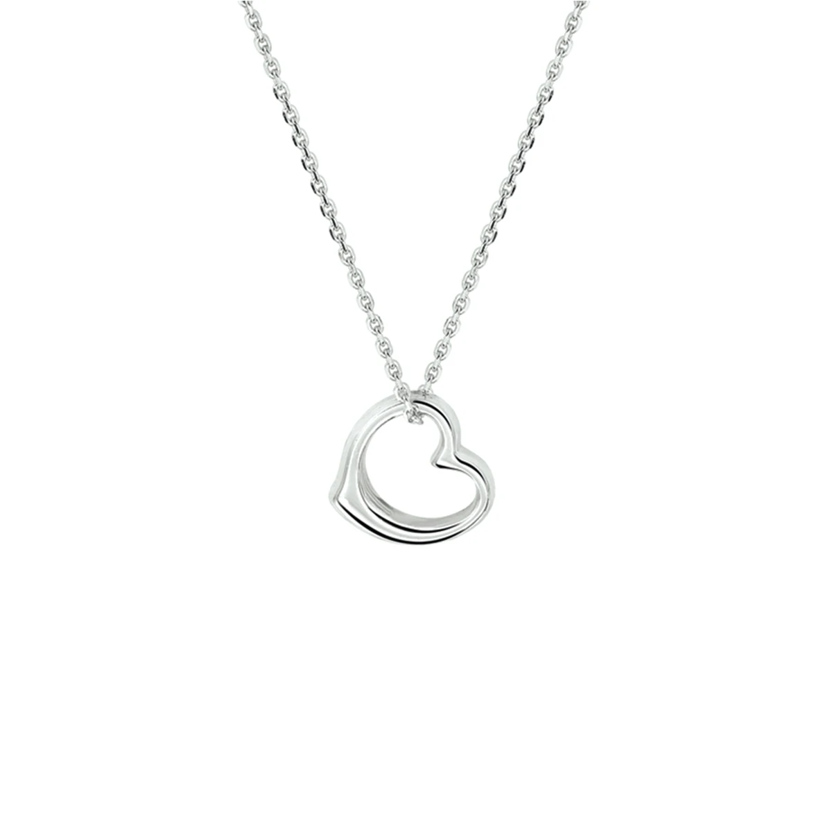 collier hart 1,3 mm 41 + 4 cm zilver gerhodineerd