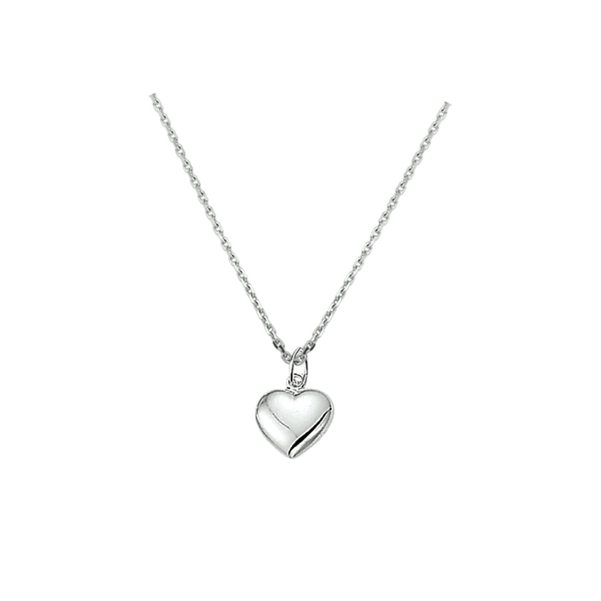 collier hart 1,3 mm 41 + 4 cm zilver gerhodineerd