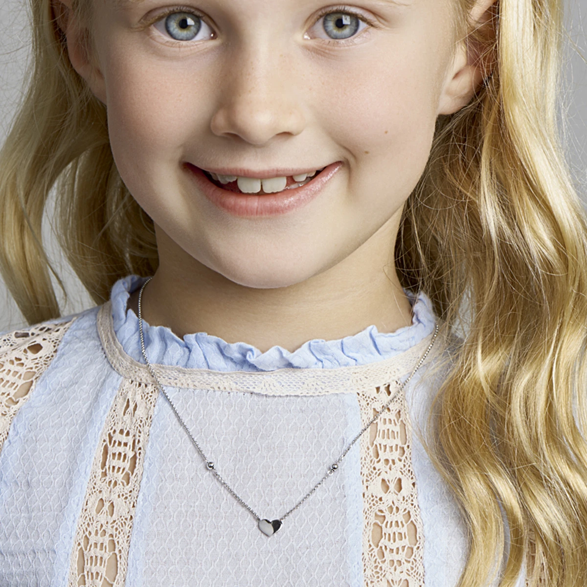 collier hart 36 + 3 cm zilver gerhodineerd