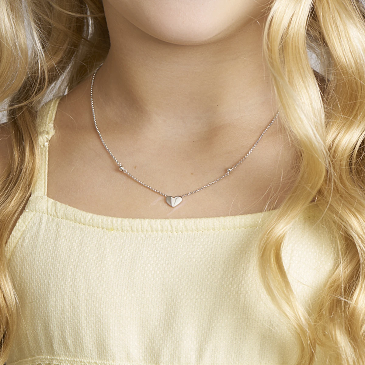 collier hart 36 + 3 cm zilver gerhodineerd
