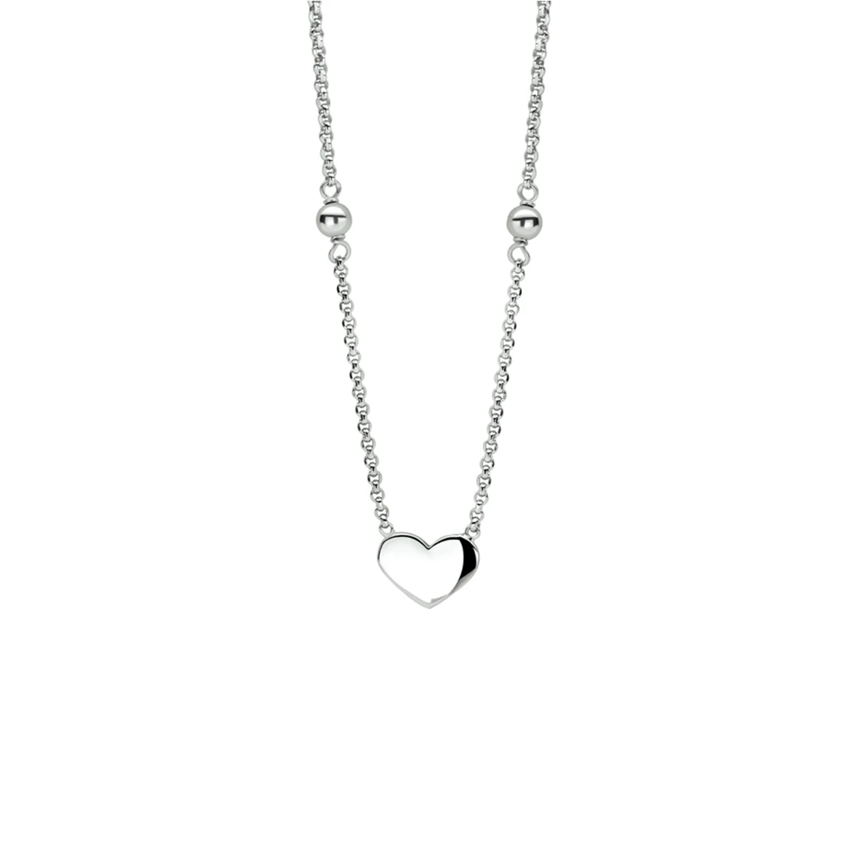 collier hart 36 + 3 cm zilver gerhodineerd