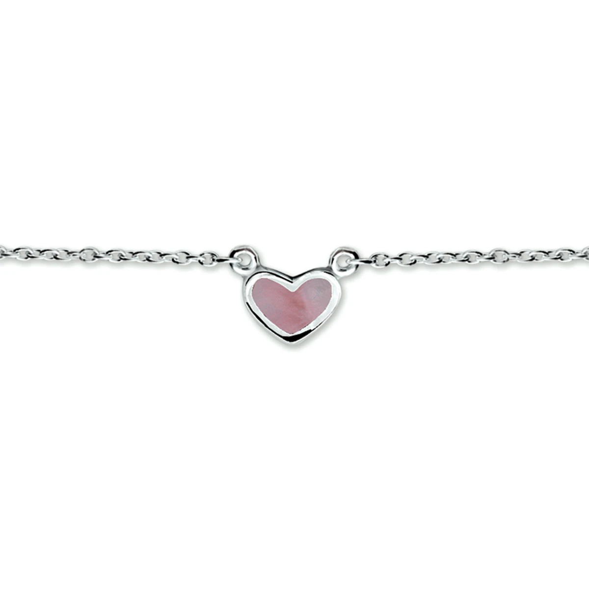 collier hart 36 - 38 cm zilver wit