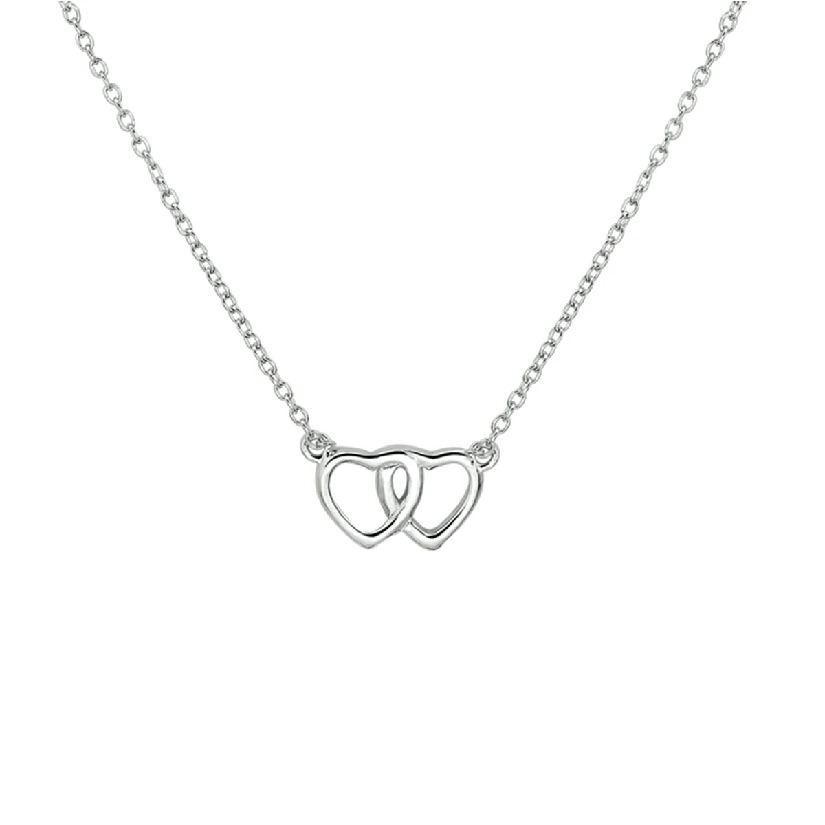 collier hart 36 + 4 cm zilver gerhodineerd