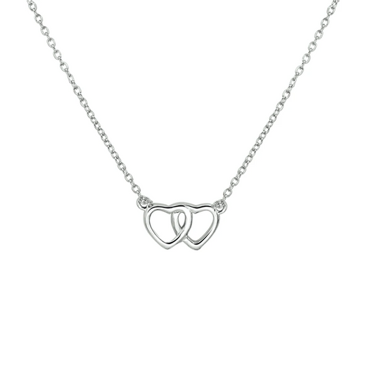 collier hart 36 + 4 cm zilver gerhodineerd