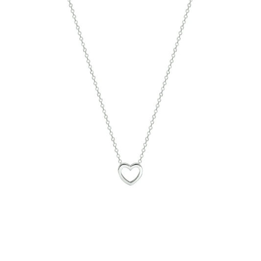 collier hart 36 + 4 cm zilver gerhodineerd