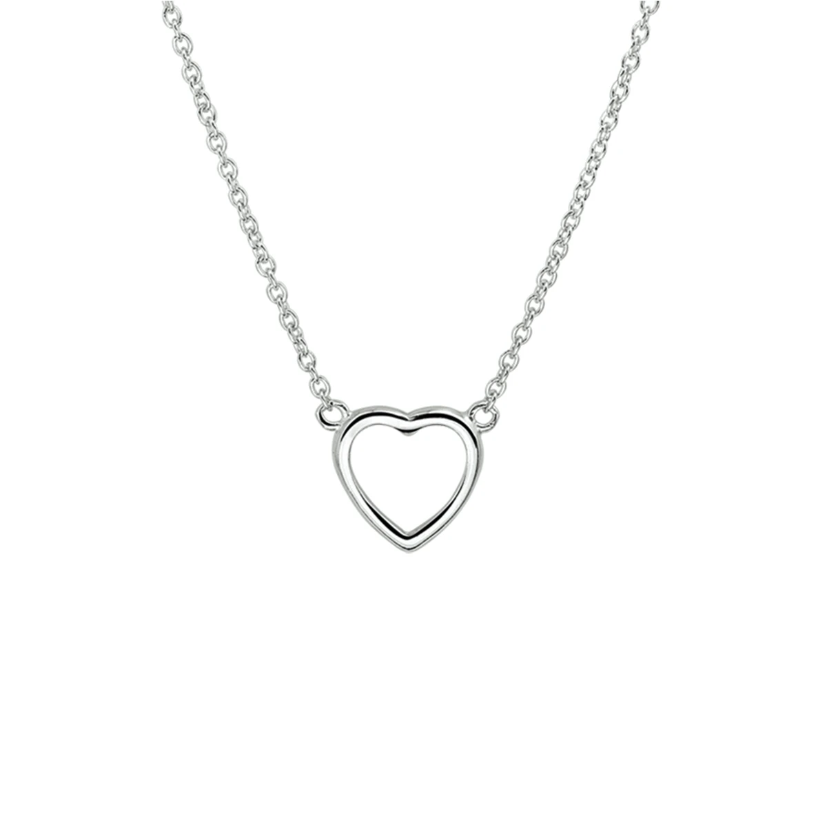 collier hart 36 + 4 cm zilver gerhodineerd