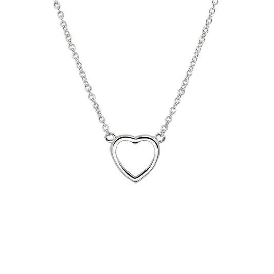 collier hart 36 + 4 cm zilver gerhodineerd
