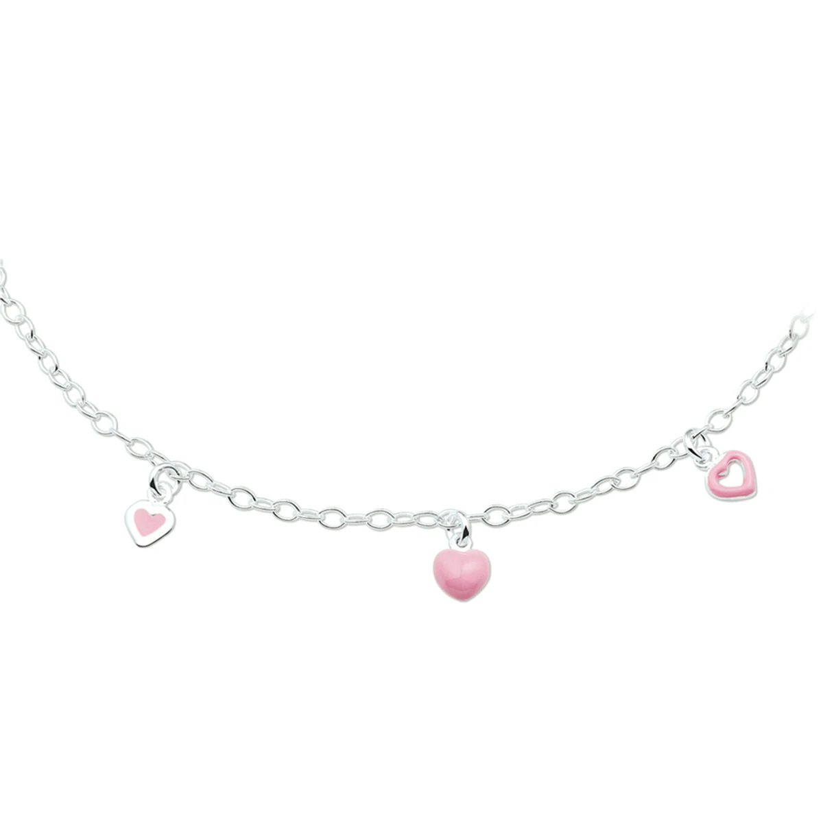 collier hart 38 cm zilver wit