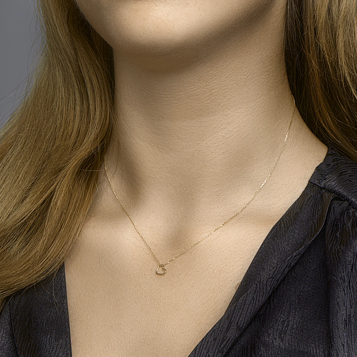 collier hart 40 - 42 - 44 cm 14K geelgoud