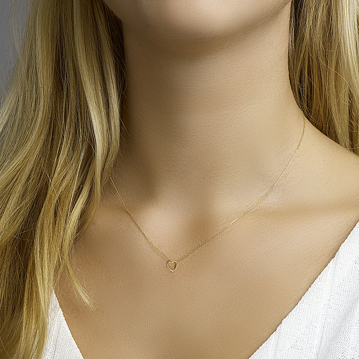 collier hart 40 - 42 - 44 cm 14K geelgoud