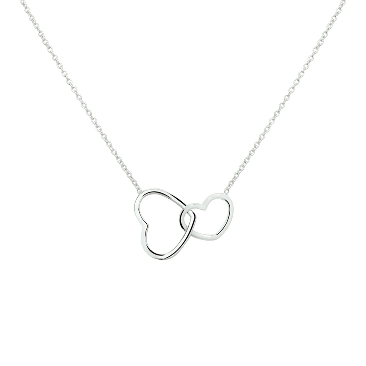 collier hart 40 + 5 cm zilver gerhodineerd