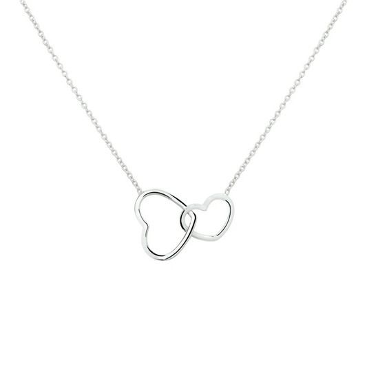 collier hart 40 + 5 cm zilver gerhodineerd