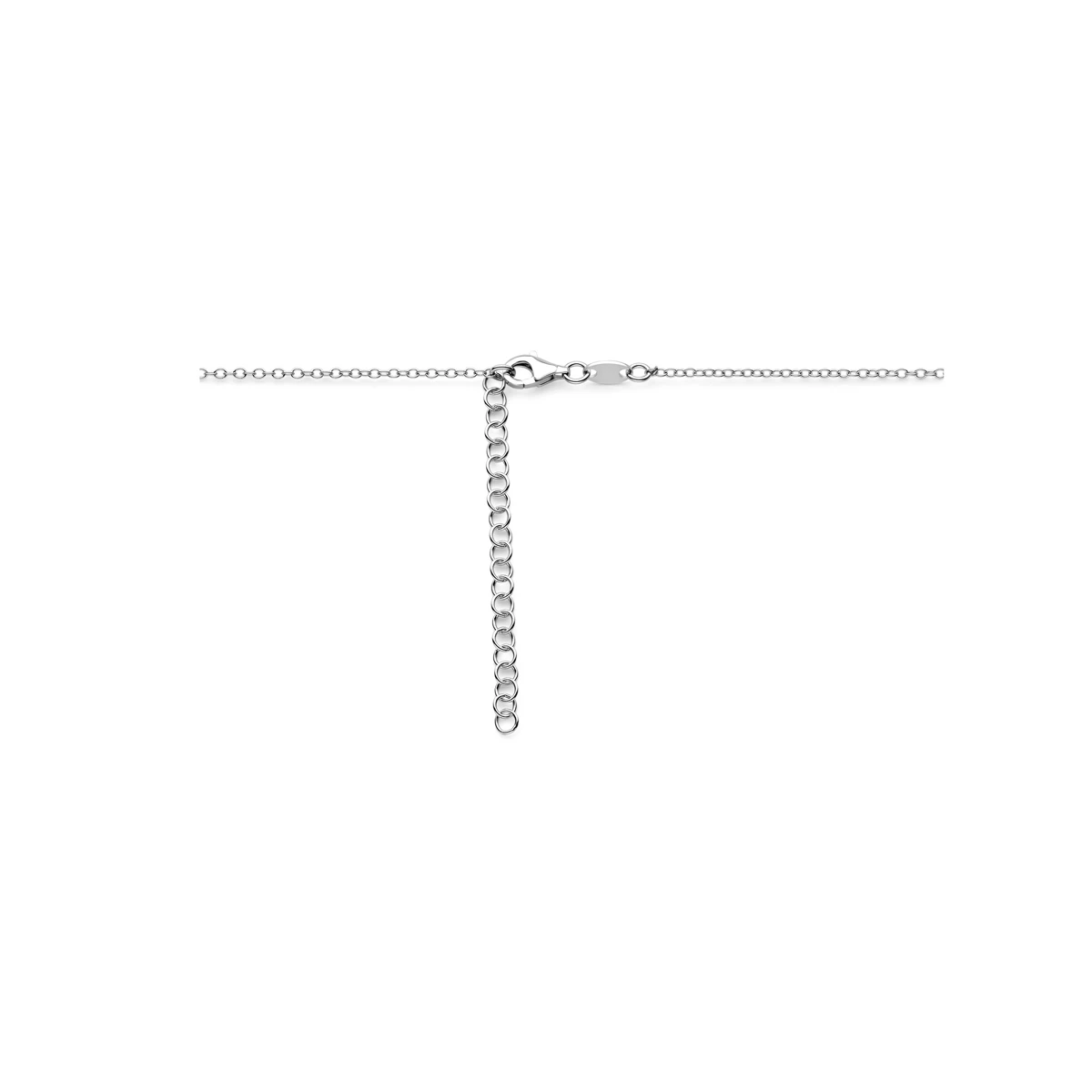 collier hart 40 + 5 cm zilver gerhodineerd