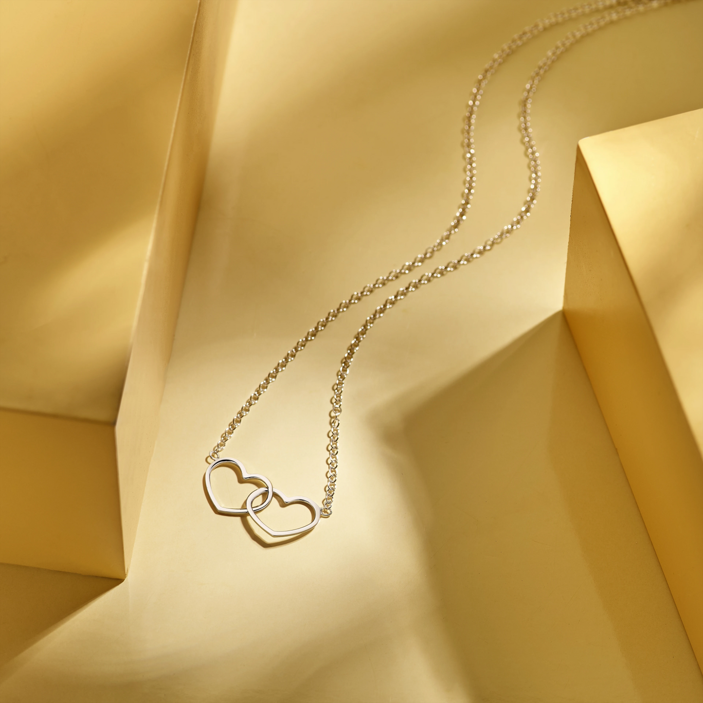 collier hart 40 + 5 cm zilver gerhodineerd