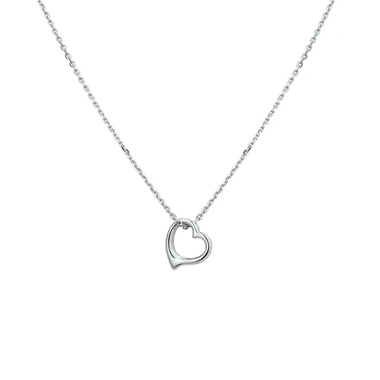 collier hart 41 + 4 cm zilver gerhodineerd