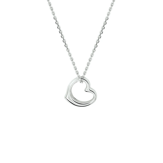 collier hart 41 + 4 cm zilver gerhodineerd