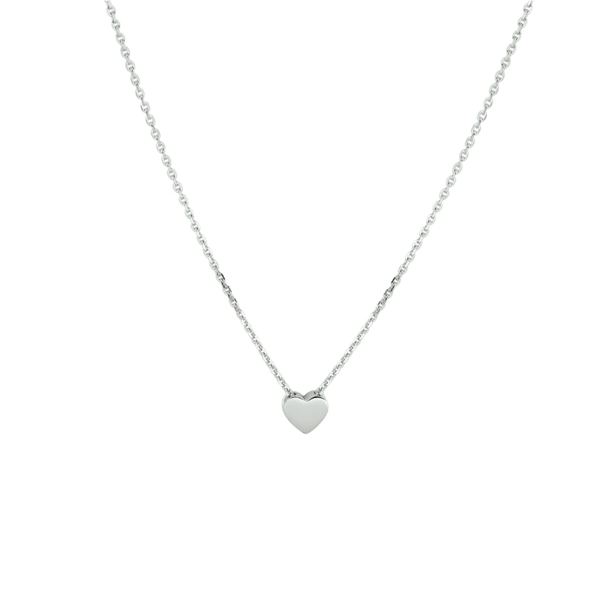 collier hart 41 + 4 cm zilver gerhodineerd