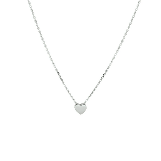 collier hart 41 + 4 cm zilver gerhodineerd
