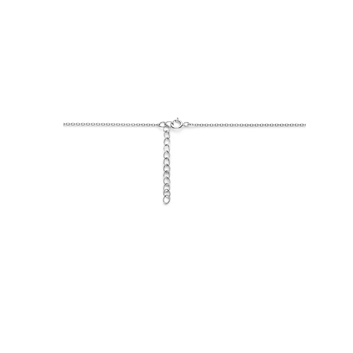collier hart 41 + 4 cm zilver gerhodineerd