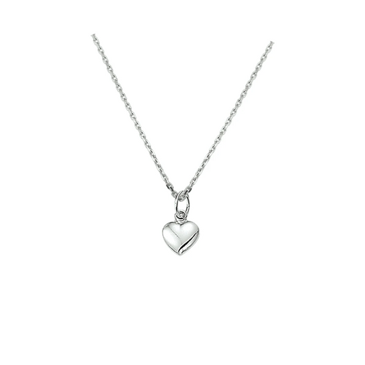 collier hart 41 + 4 cm zilver gerhodineerd