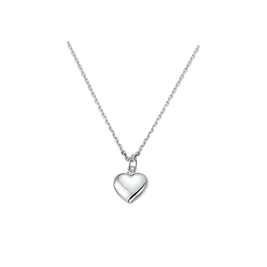 collier hart 41 + 4 cm zilver gerhodineerd