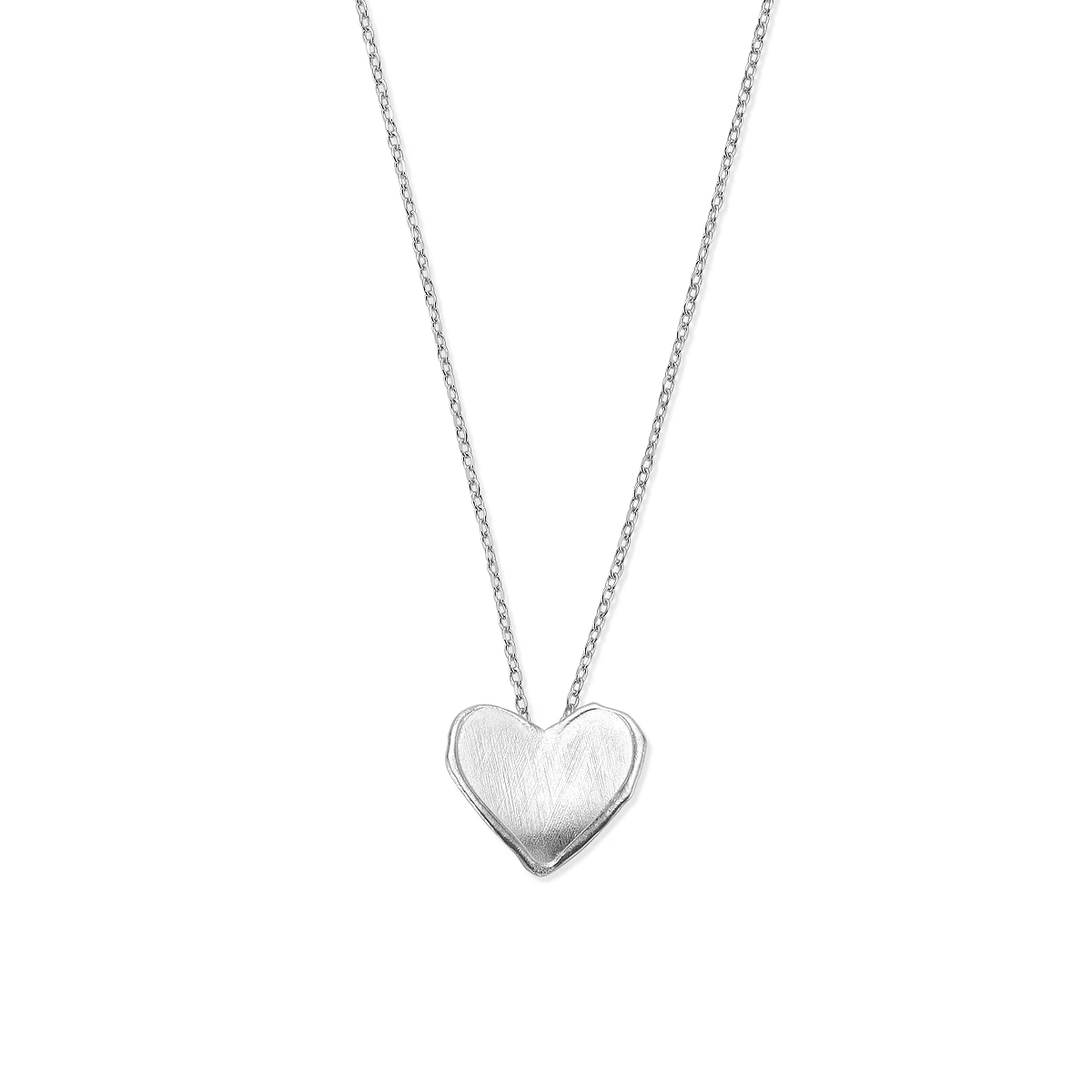 collier hart 41 + 4 cm zilver gerhodineerd