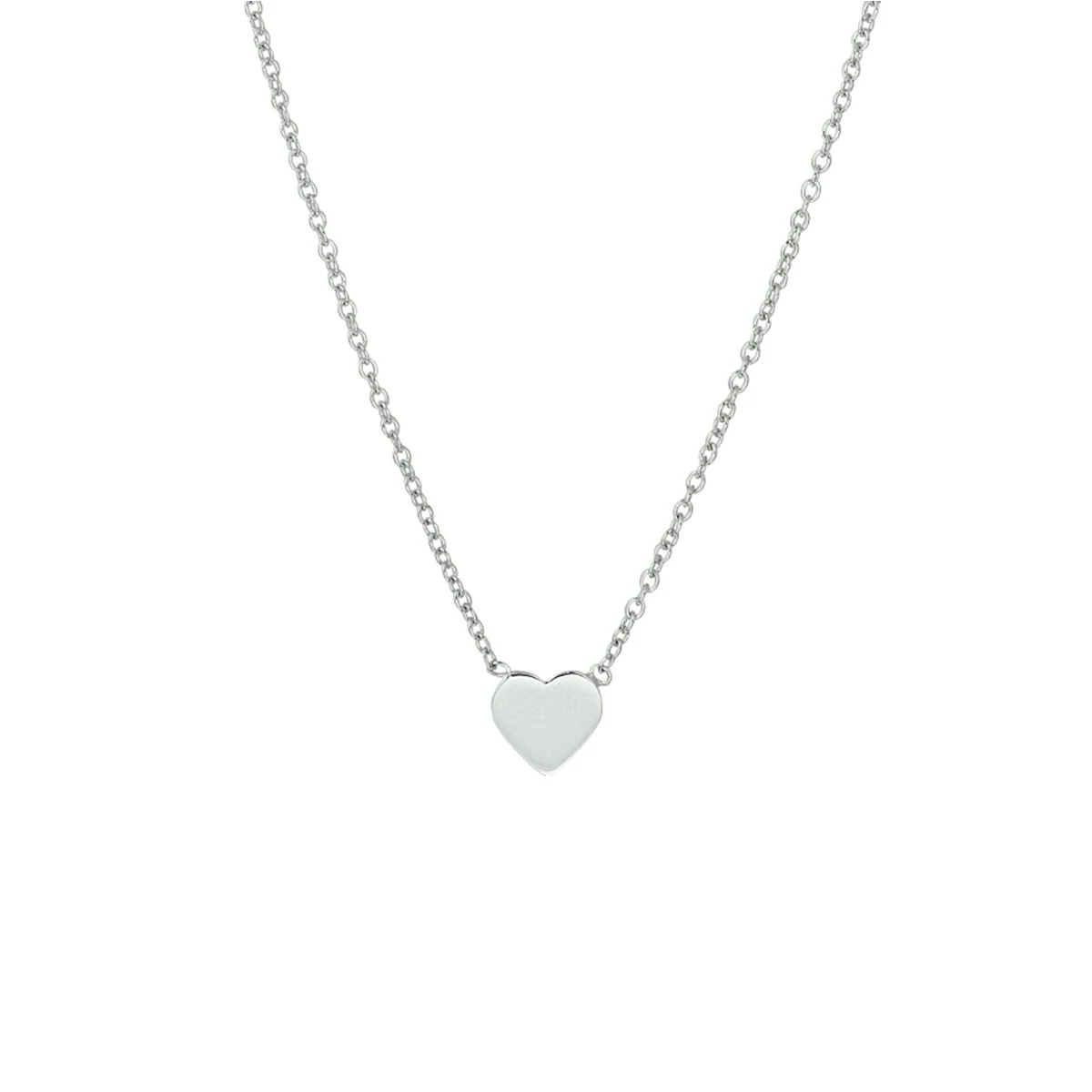 collier hart 41 + 5 cm zilver gerhodineerd