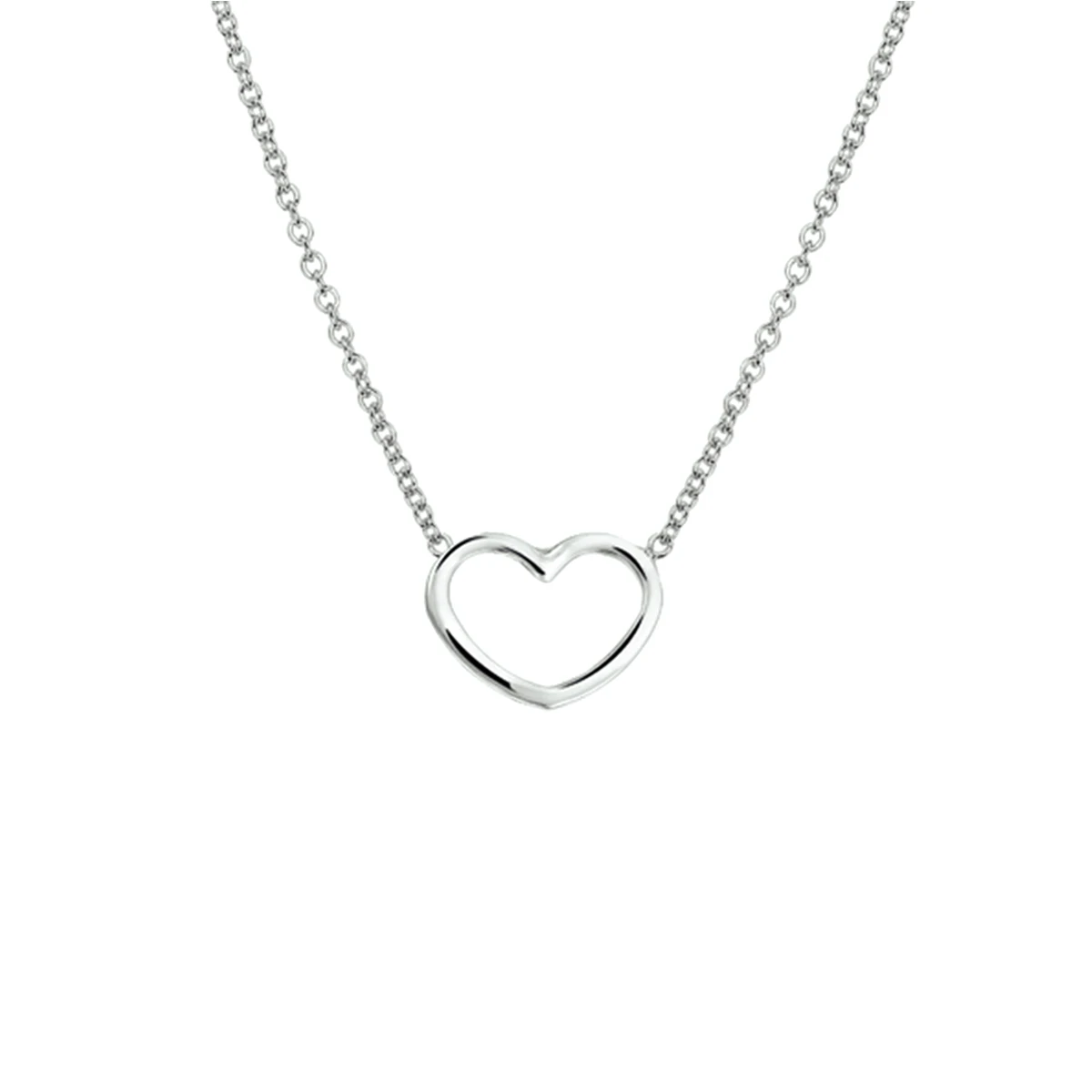 collier hart 41 + 5 cm zilver gerhodineerd