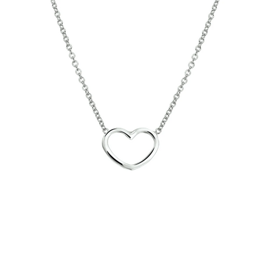 collier hart 41 + 5 cm zilver gerhodineerd