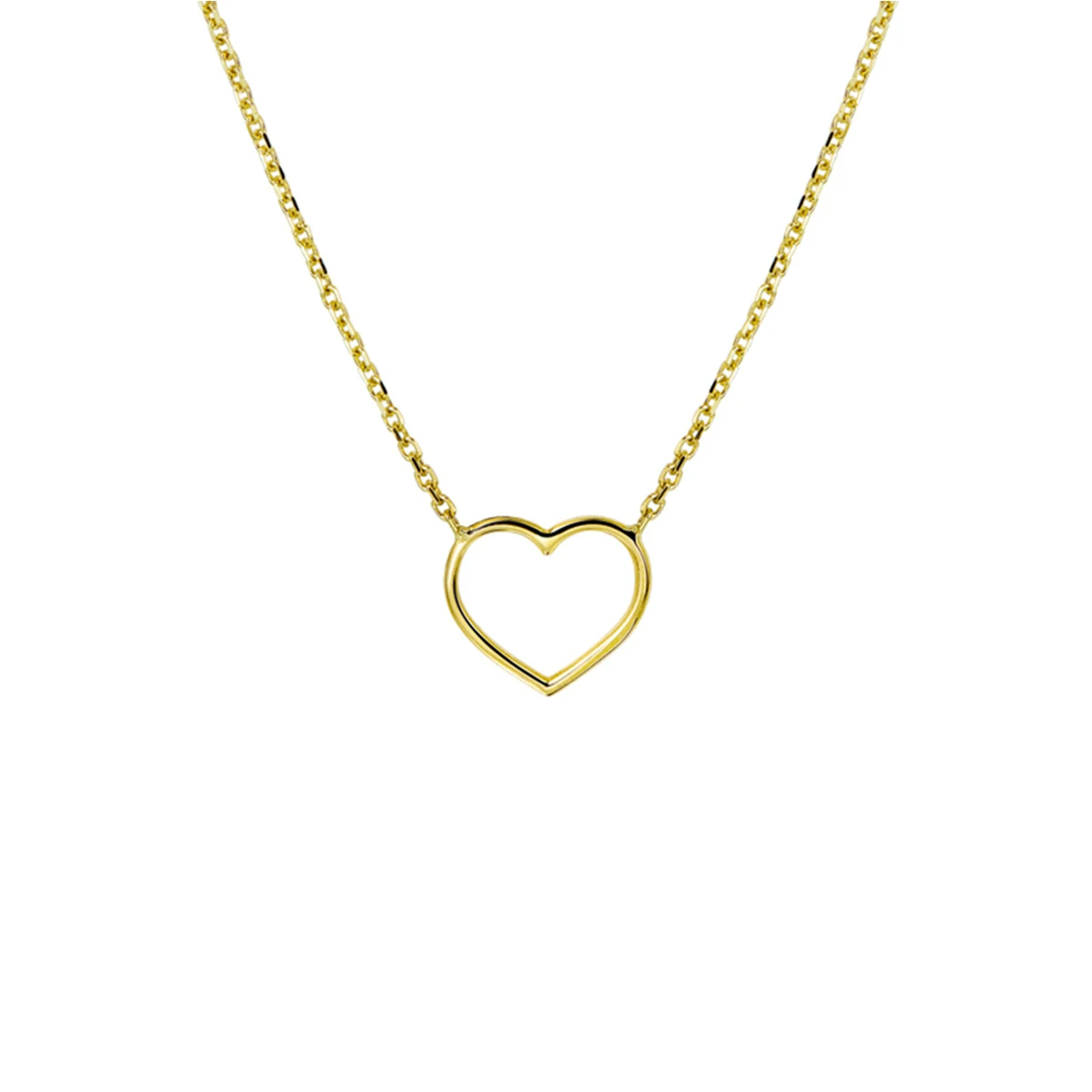 collier hart 42 + 2 cm 14K geelgoud